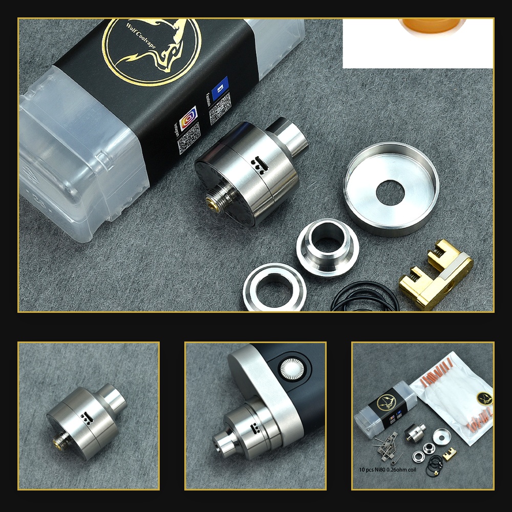 Vape Coil Replacement - Atomizer Wolfcoolvape Nisshoku RDA untuk Vaping